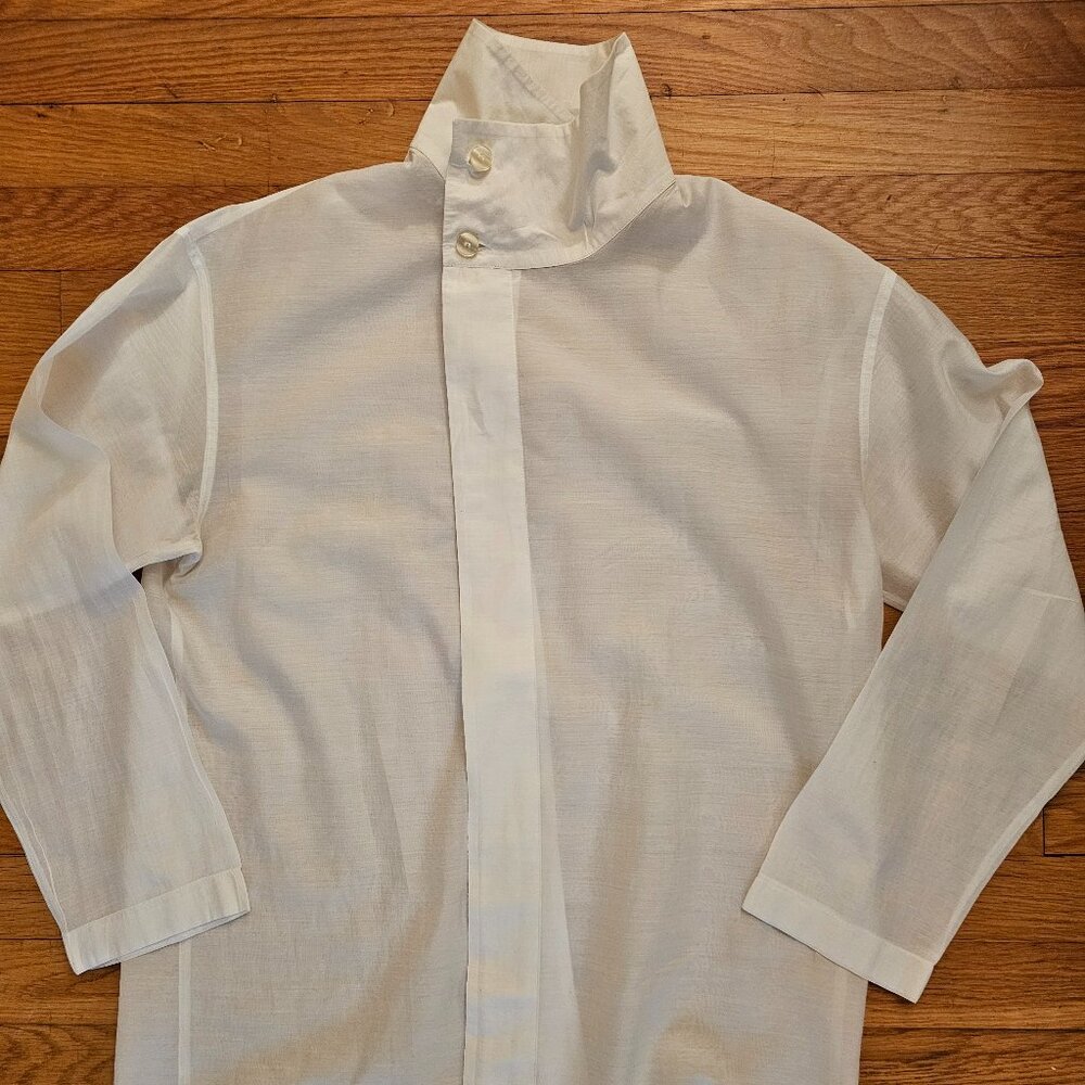 Us men's size small Emporio Armani sheer assymetrical button up shirt